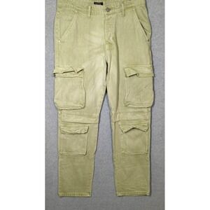 Cargo Jean Men 32x32 Green Straight Leg Heavy Duty Hiking Camping Trail Blazer